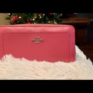 Authentic Pink Coach Leather Wallet